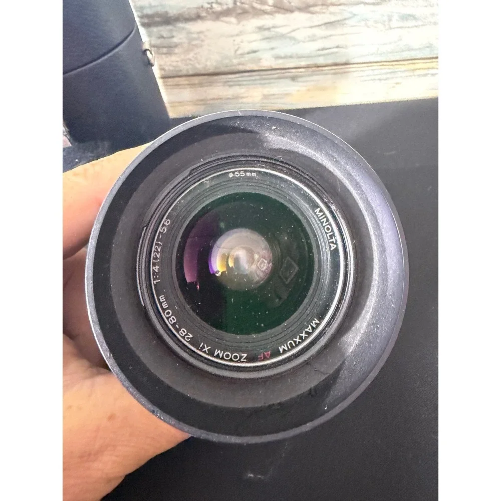 Minolta Maxxum AF Zoom xi 28-80mm f/4-5.6 Lens Black Good Power Zoom Japan Case